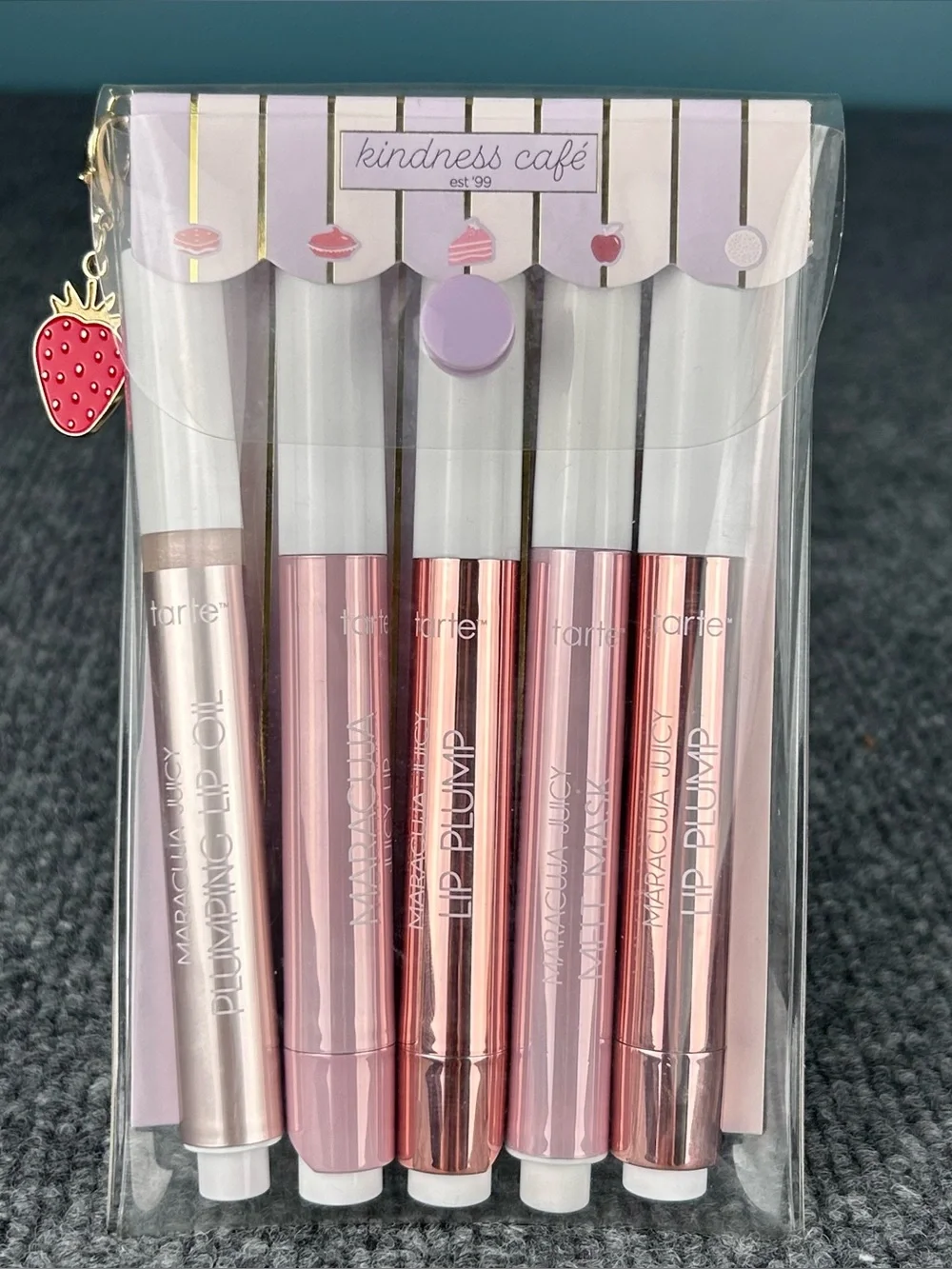 TARTE Kindness Cafe Sweet Indulgences Maracuja Juicy Lip Set of 5 ~ $135 Value